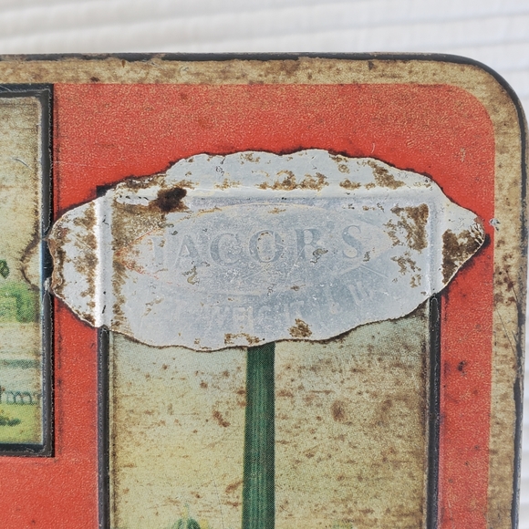 W&R Jacob & Co Biscuit Cookie Tin 8.5"x3.5" England London Scenes Cottagecore - Picture 8 of 9